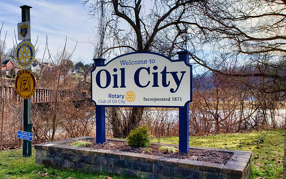 City of Oil City sign